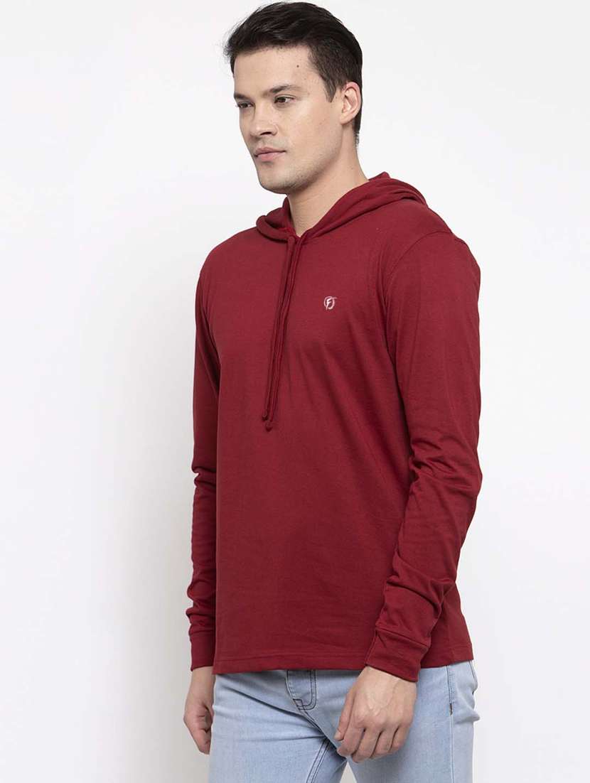 maroon solid t-shirt - 17263987 - Standard Image - 1