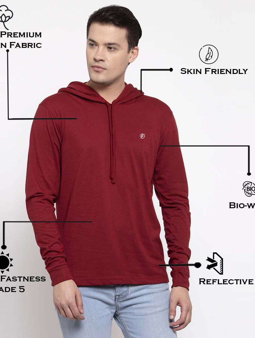 maroon solid t-shirt - 17263987 - Standard Image - 4