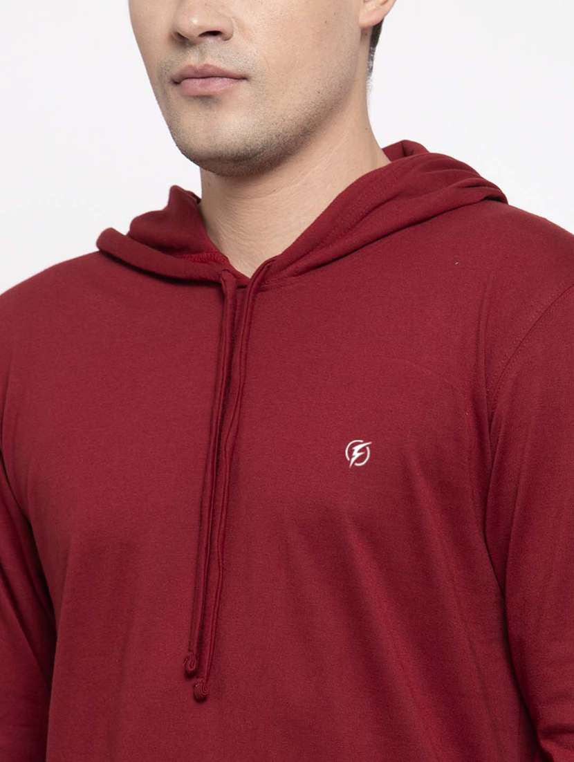 maroon solid t-shirt - 17263987 - Standard Image - 6