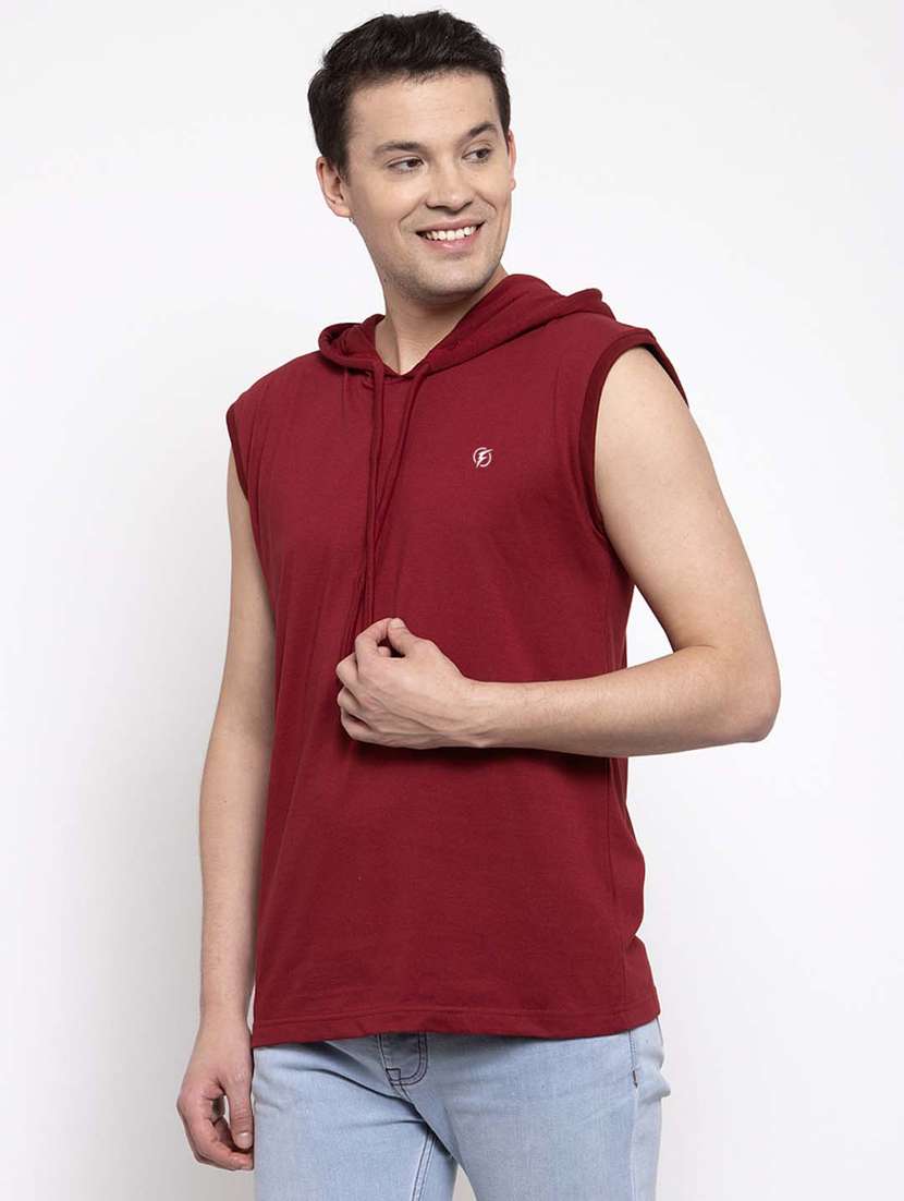 maroon solid t-shirt - 17263997 - Standard Image - 1