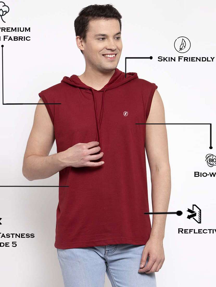 maroon solid t-shirt - 17263997 - Standard Image - 4