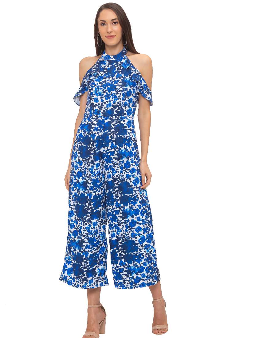 cold shoulder floral jumpsuit 
