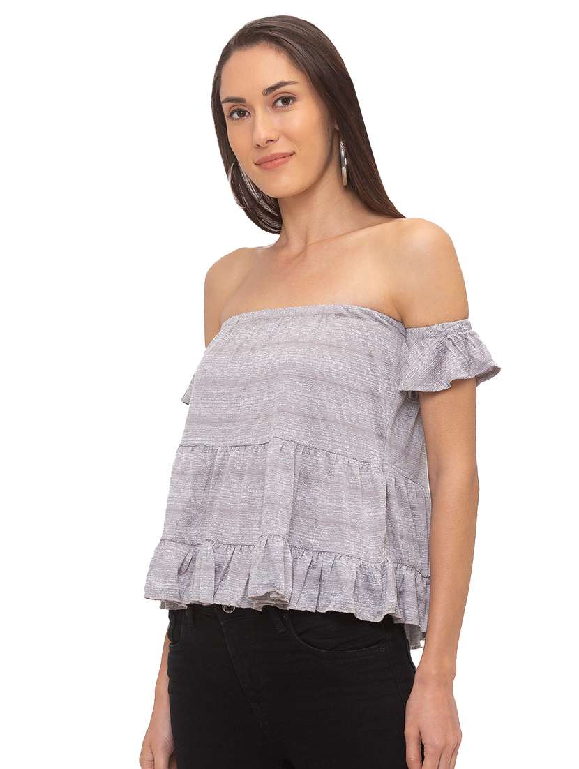 women's tiered off shoulder top - 17264270 - Standard Image - 1