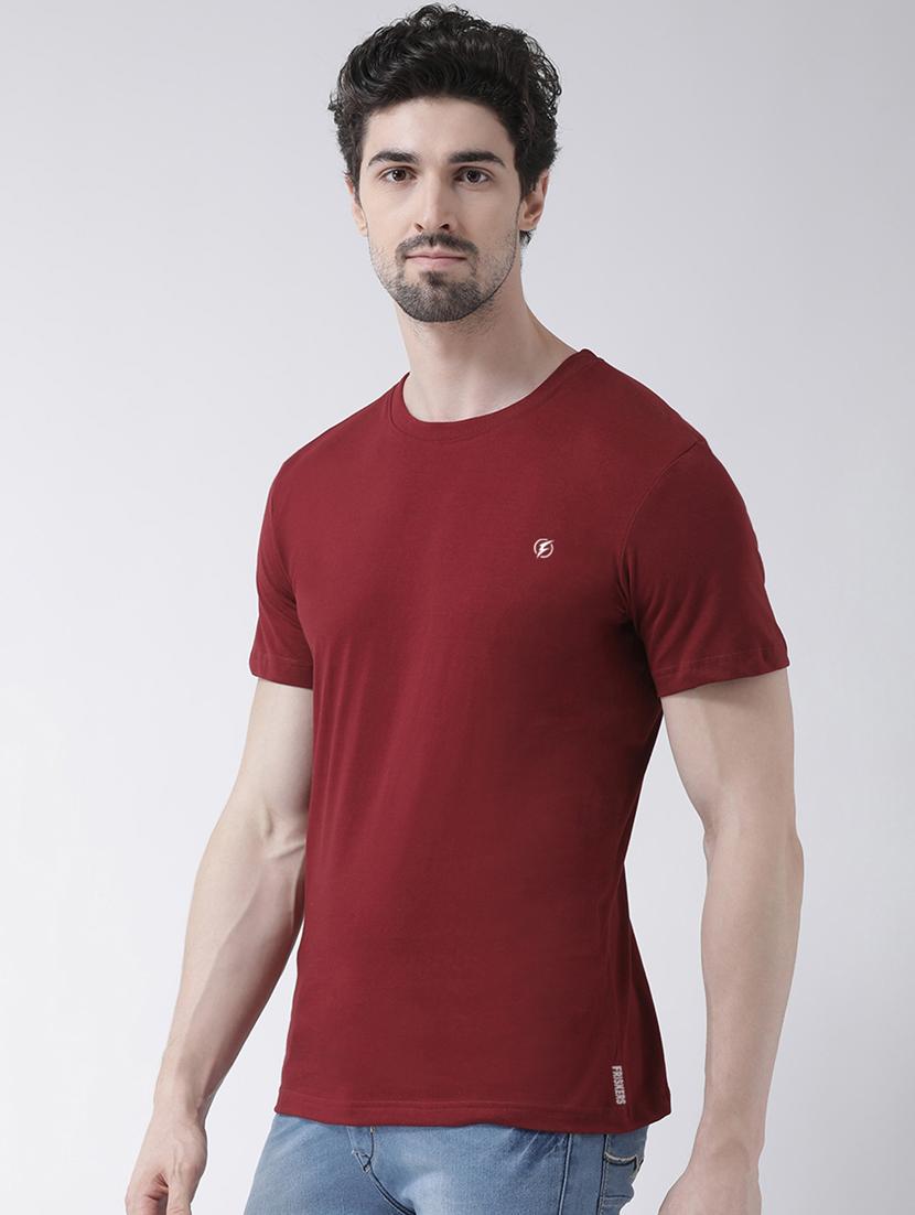 maroon solid t-shirt - 17264524 - Standard Image - 1