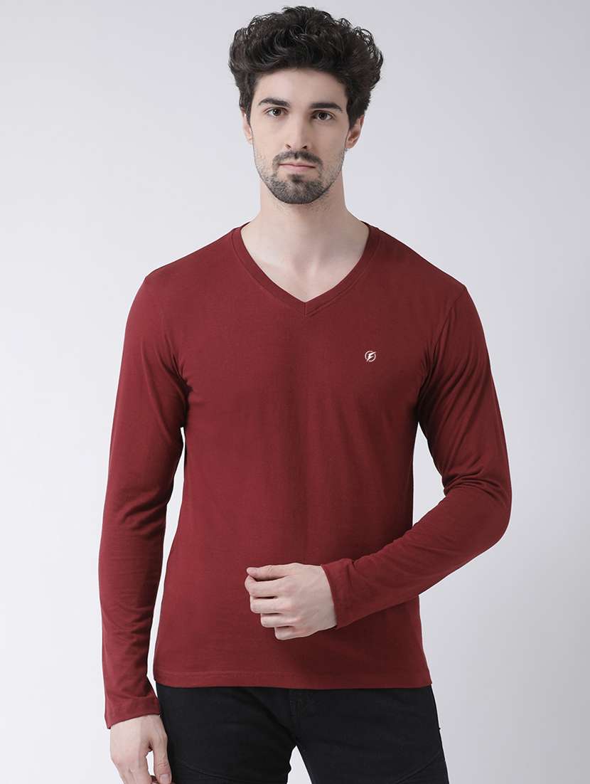 maroon solid t-shirt