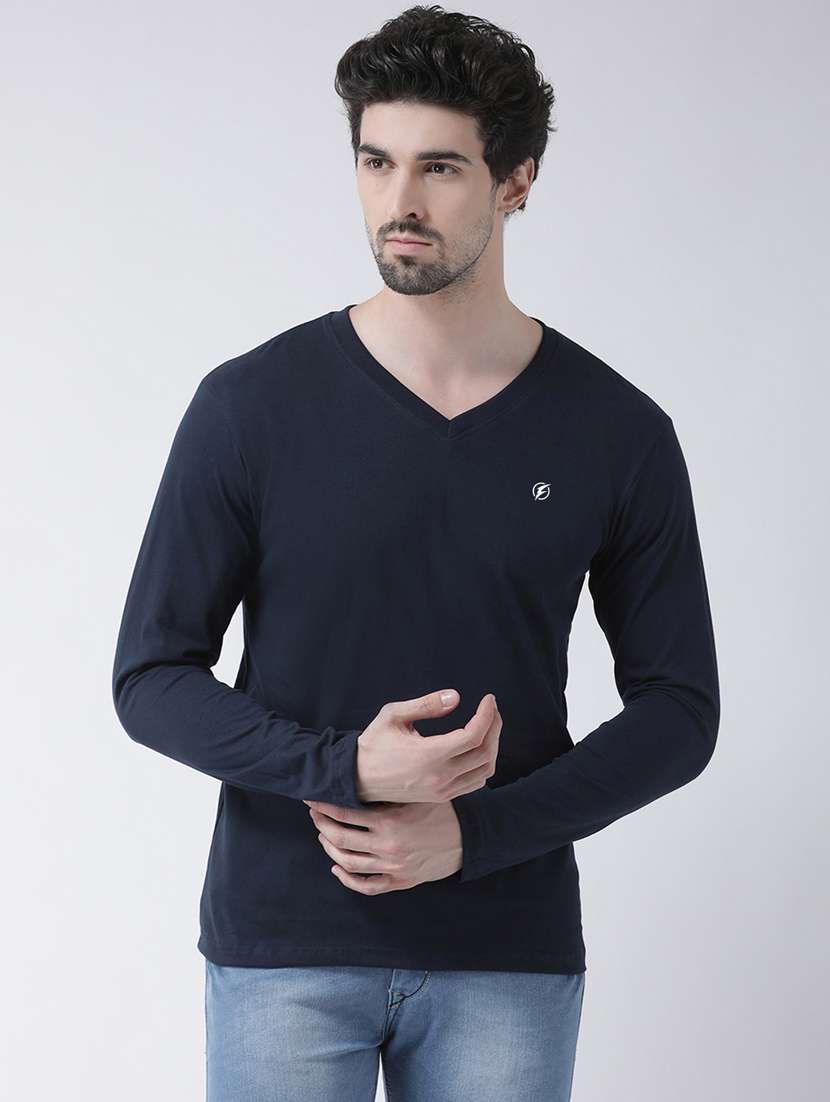 navy blue solid t-shirt