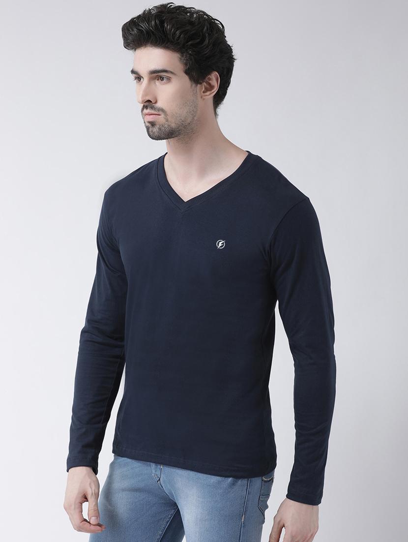 navy blue solid t-shirt - 17264536 - Standard Image - 1