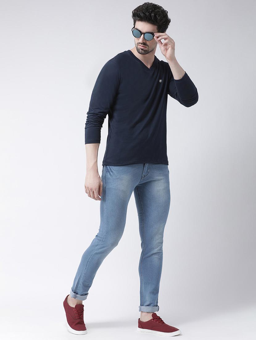 navy blue solid t-shirt - 17264536 - Standard Image - 4