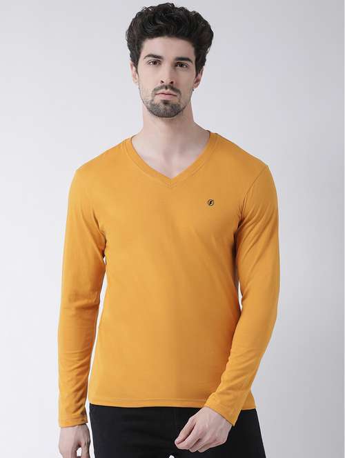 mustard solid t-shirt - 17264538 - Standard Image - 0