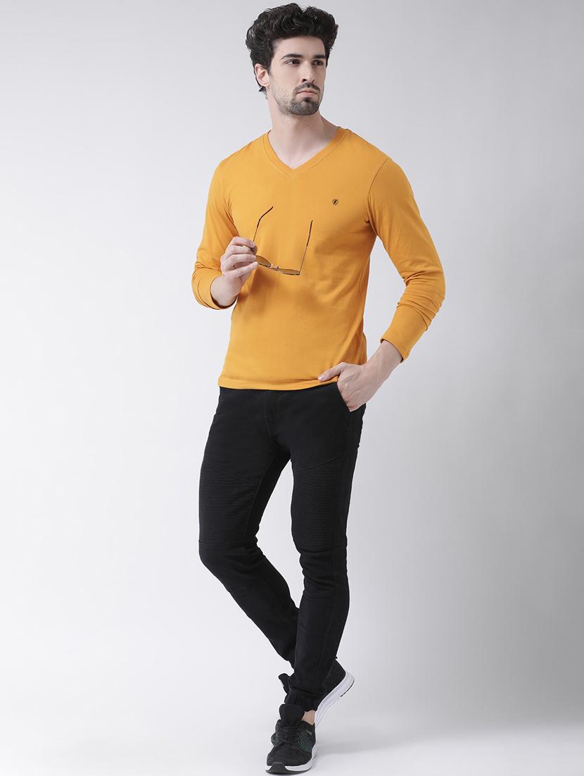 mustard solid t-shirt - 17264538 - Standard Image - 4