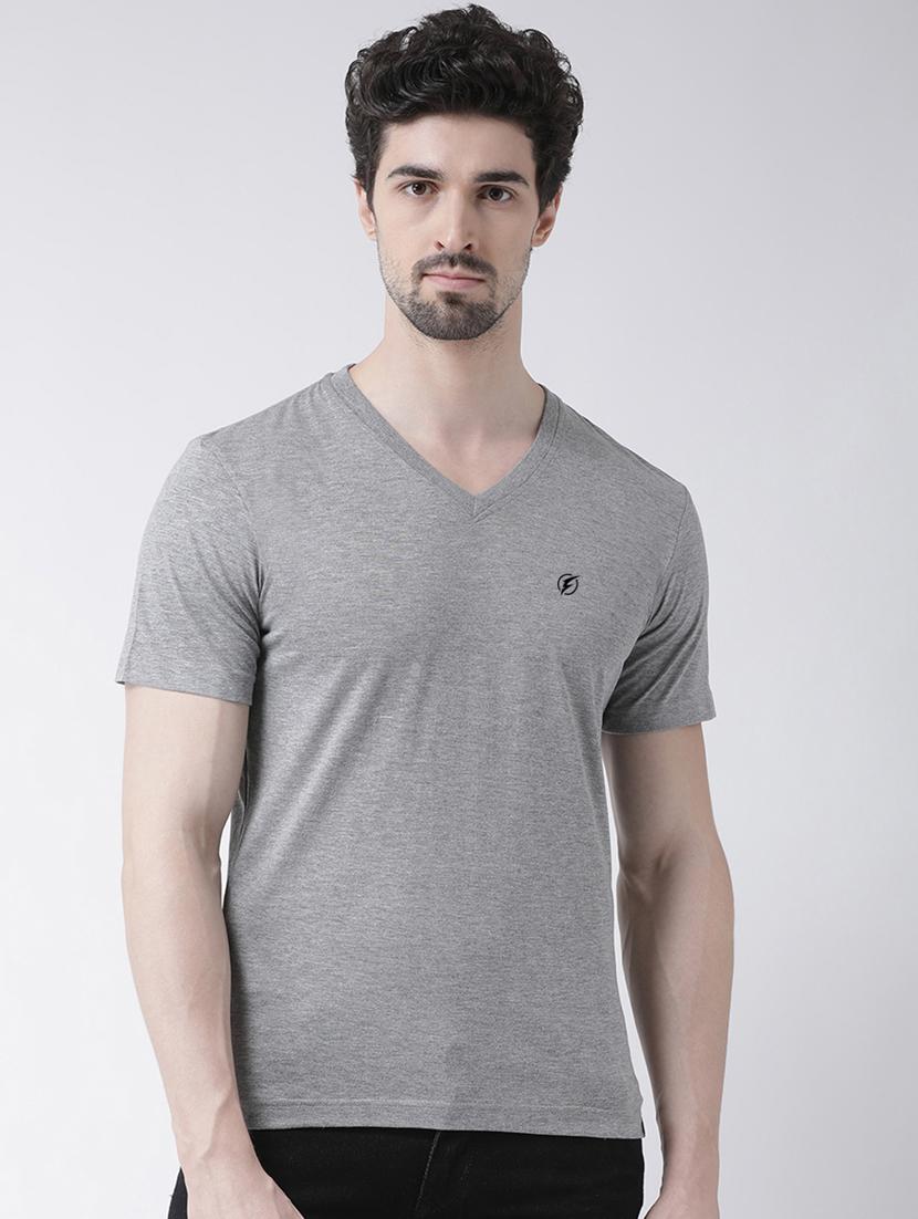 grey solid t-shirt