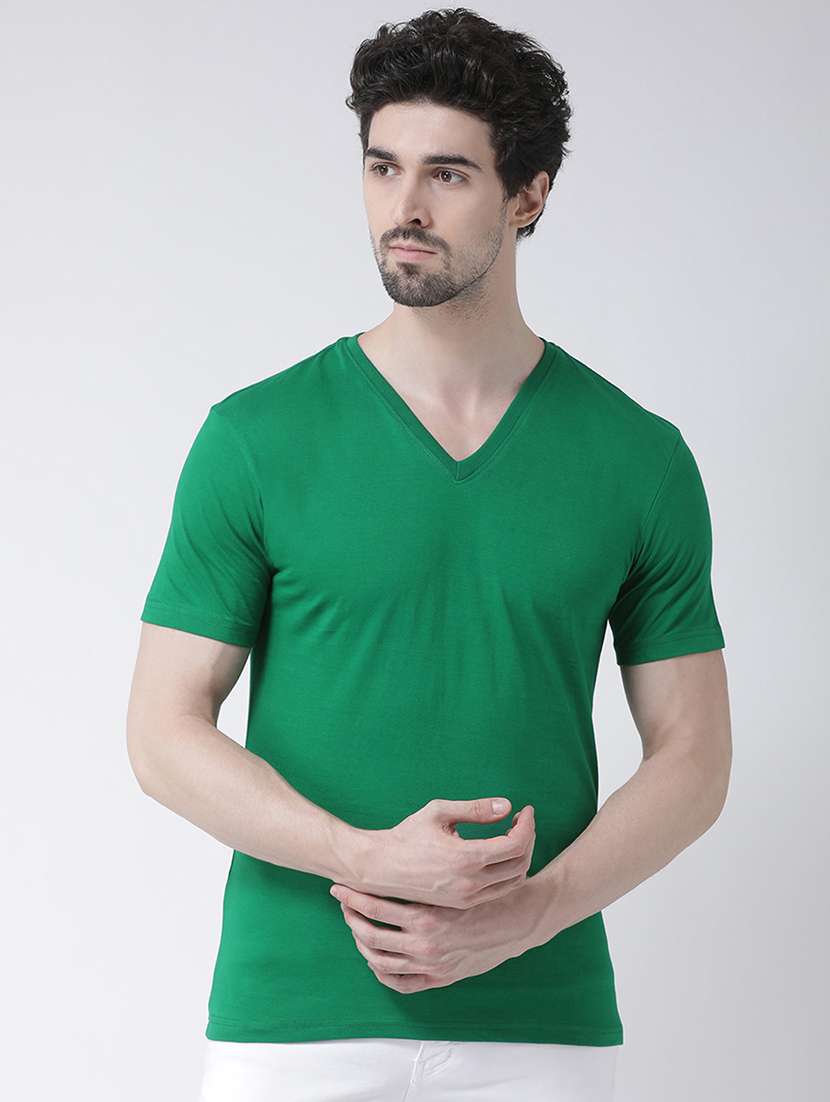 green solid t-shirt
