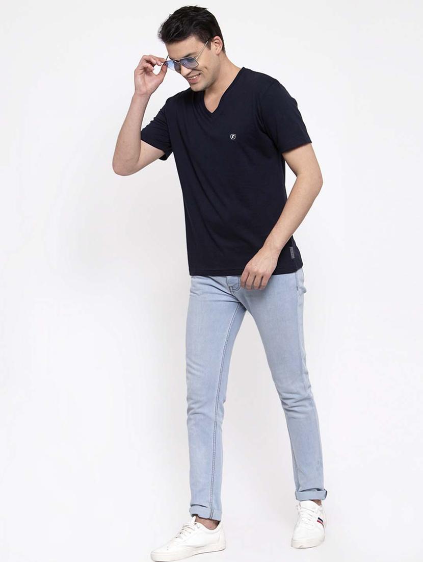 navy blue solid t-shirt - 17264548 - Standard Image - 4