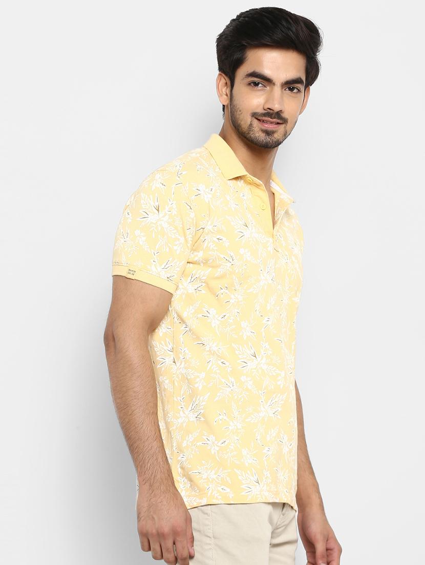 yellow printed polo t-shirt - 17264685 - Standard Image - 1