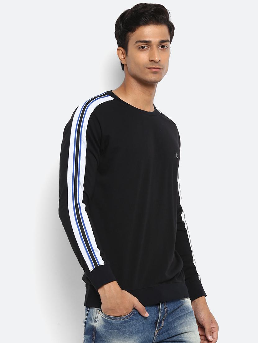 black solid taped t-shirt - 17264691 -  Standard Image - 1