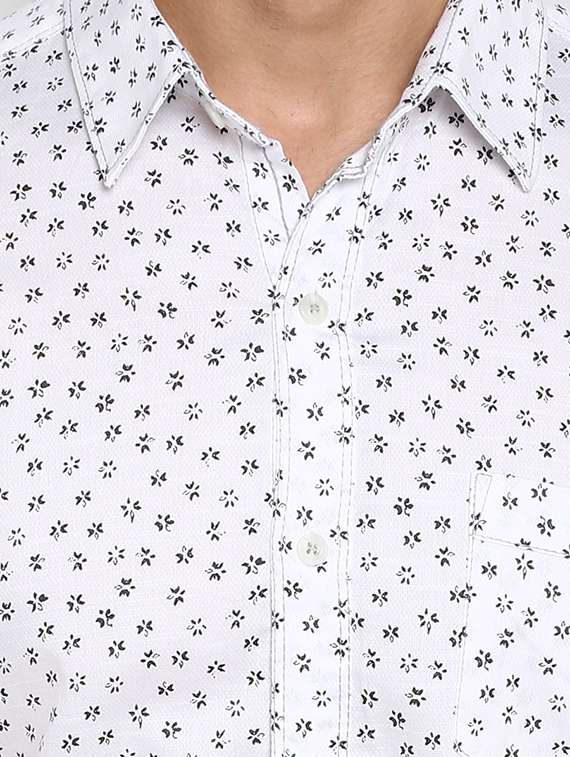 white printed casual shirt - 17264706 - Standard Image - 4