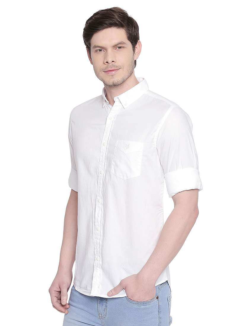 white solid casual shirt - 17264721 - Standard Image - 1