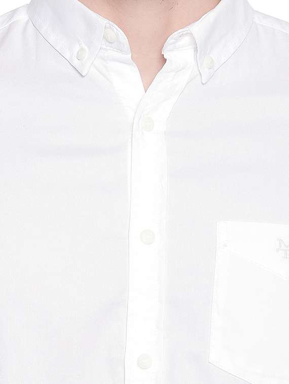 white solid casual shirt - 17264721 - Standard Image - 4