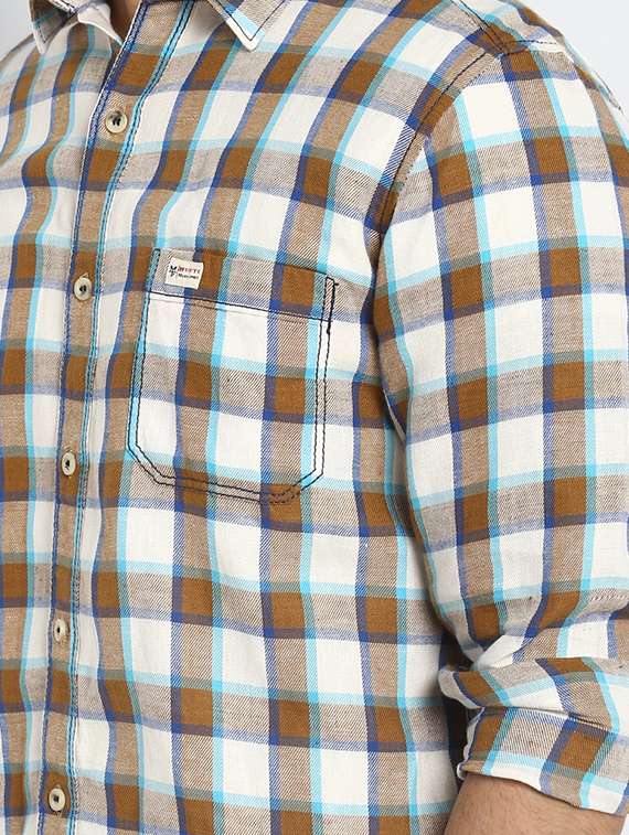 brown checkered casual shirt - 17264722 -  Standard Image - 4
