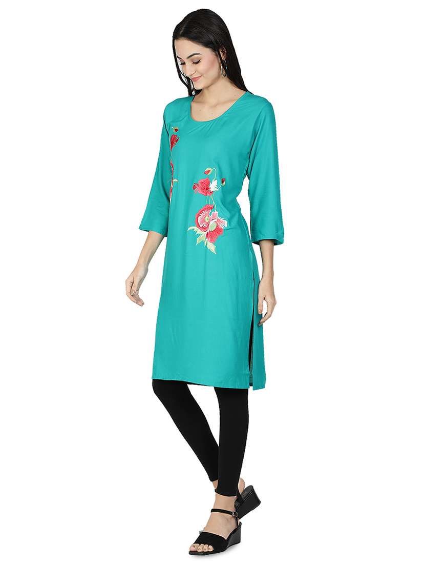 women's straight kurta - 17265291 - Standard Image - 1