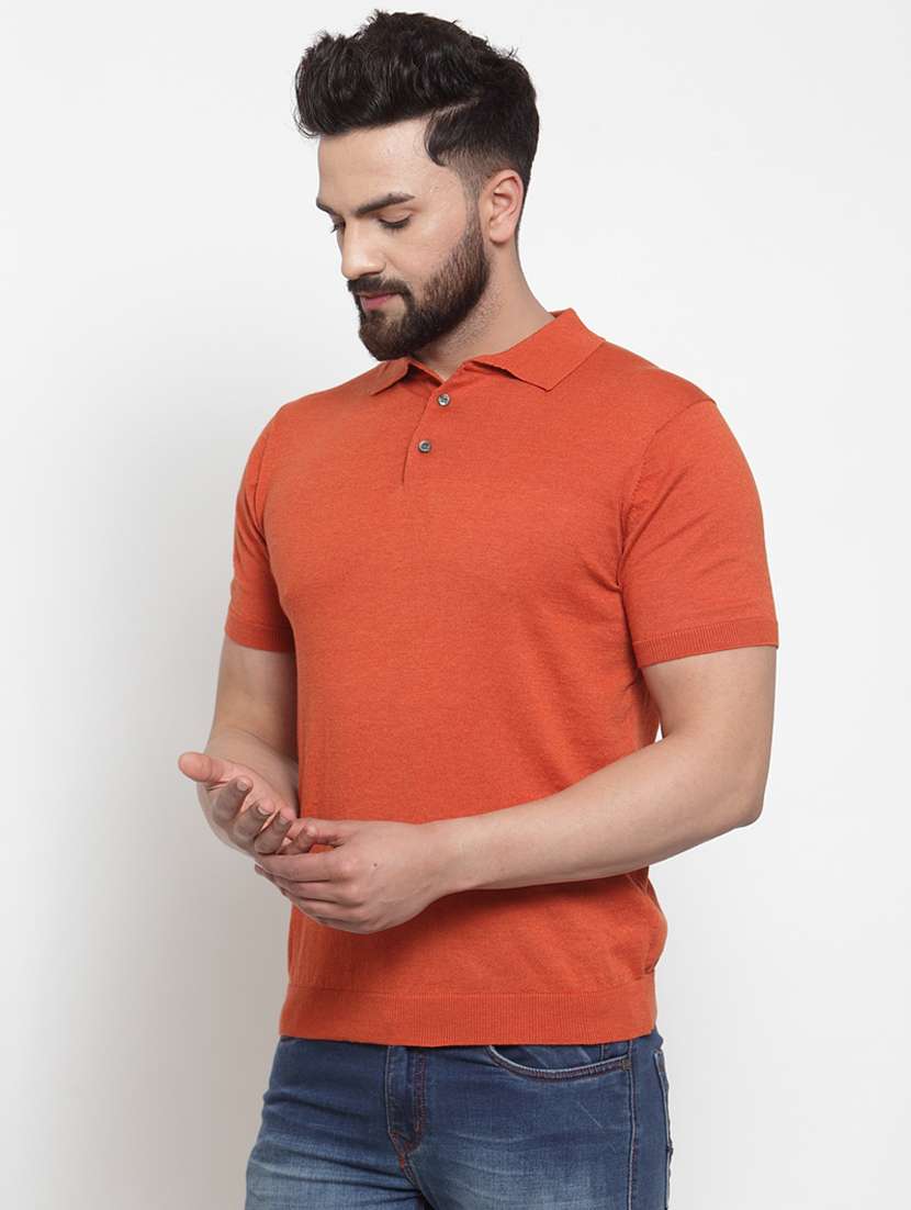 rust solid polo t-shirt - 17265501 - Standard Image - 1