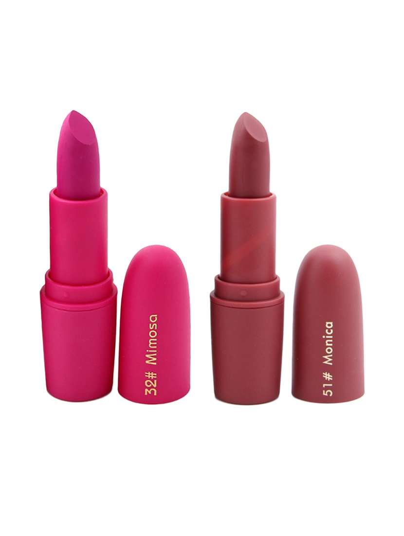 miss rose moisturizing  waterproof long lasting bullet lipstick smudge proof  pack of 2 [32-51