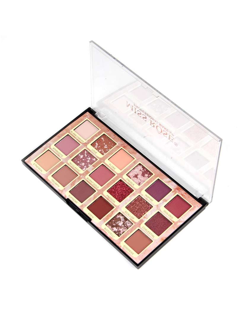 miss rose professional 18 color matte & shimmering beautiful nude palatte 