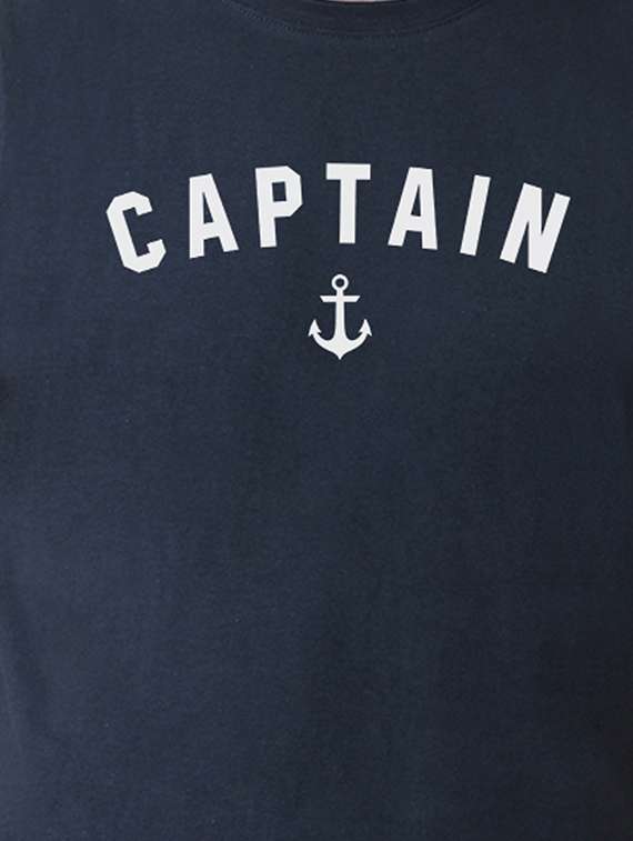 navy blue chest print t-shirt - 17267474 -  Standard Image - 4