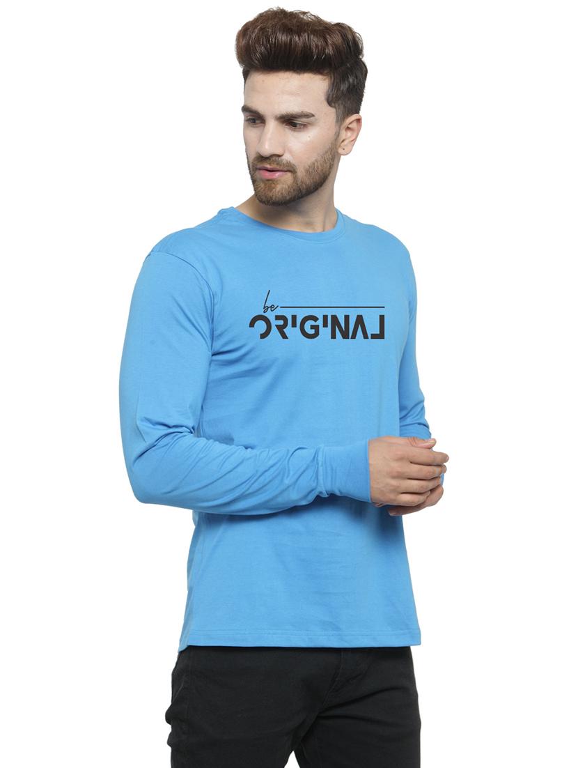 blue chest print t-shirt - 17267511 - Standard Image - 1