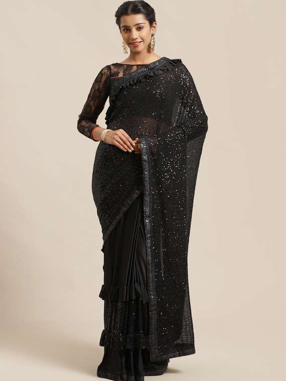 women's embroidered saree with blouse