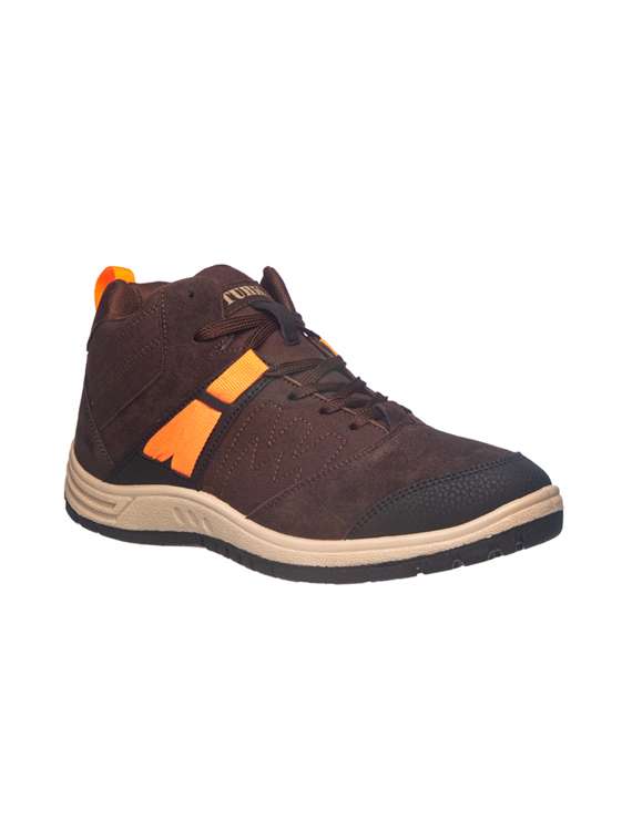 men brown lace up boot