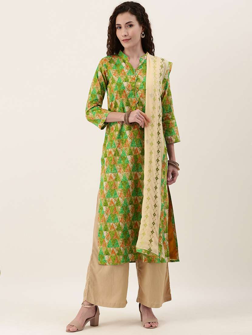 printed palazzo unstitched suit