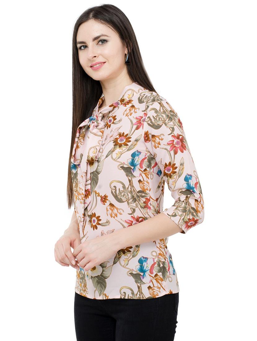 tie up neck floral top - 17272366 - Standard Image - 1