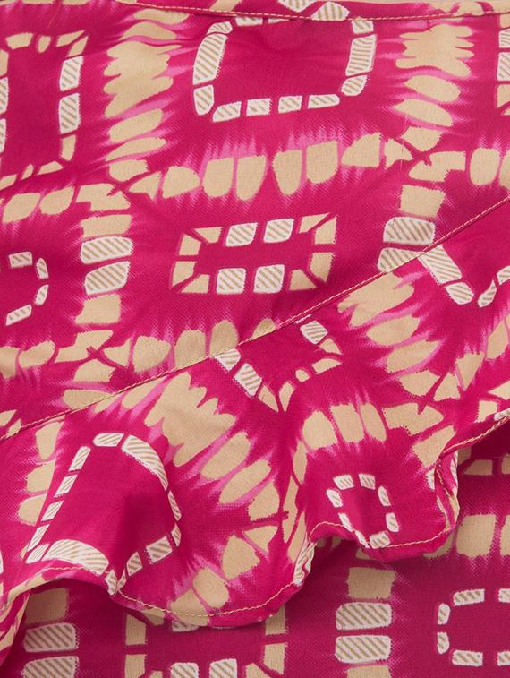 ruffle detail printed top - 17272367 - Standard Image - 4