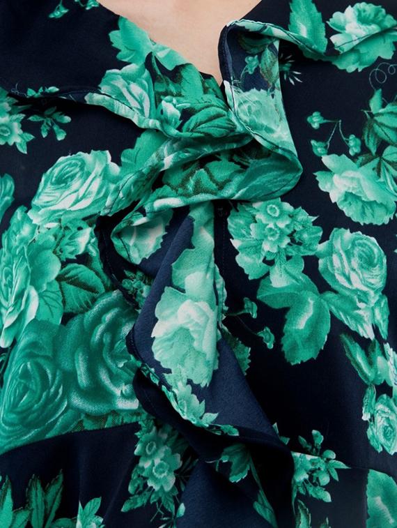 ruffle detail floral peplum top - 17272386 - Standard Image - 4