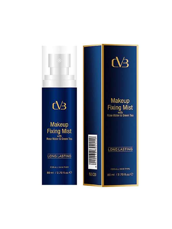 cvb long lasting makeup fixing mist with rose water and green tea