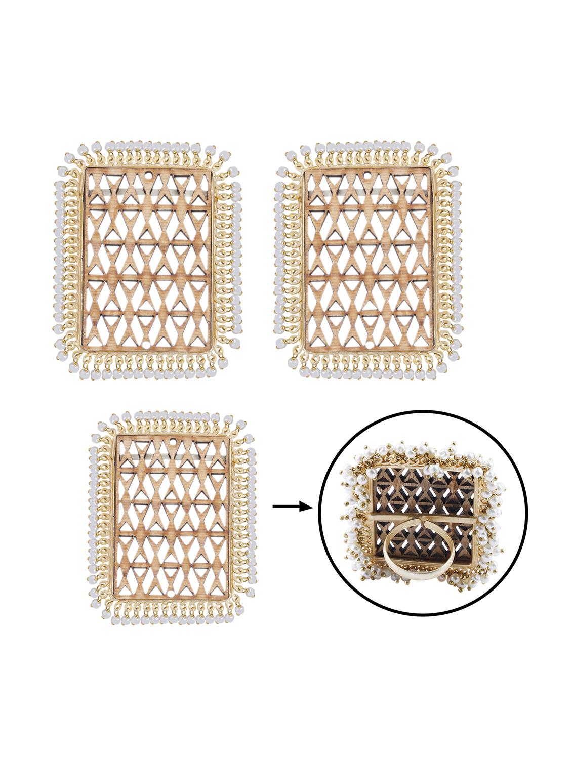 brown wood studs earring - 17274335 - Standard Image - 4