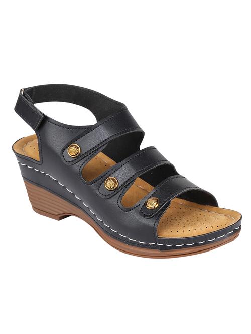 black pu back strap sandals - 17275002 -  Standard Image - 0