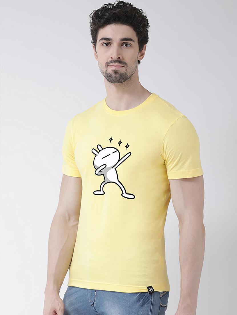 yellow chest print t-shirt - 17275142 - Standard Image - 1