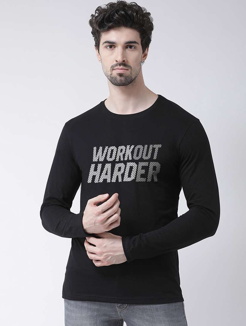 black chest print t-shirt