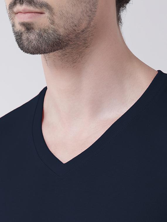 navy blue chest print t-shirt - 17275215 - Standard Image - 4