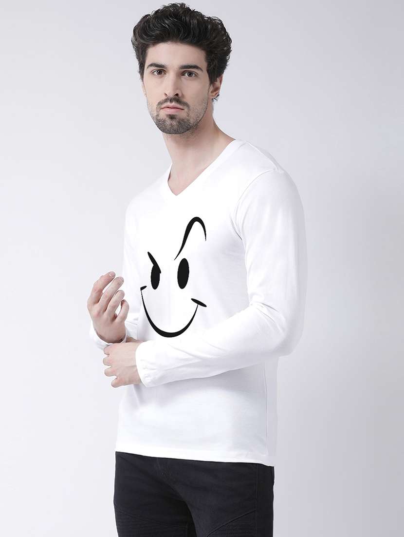 men v-neck front print t-shirt - 17275224 - Standard Image - 1