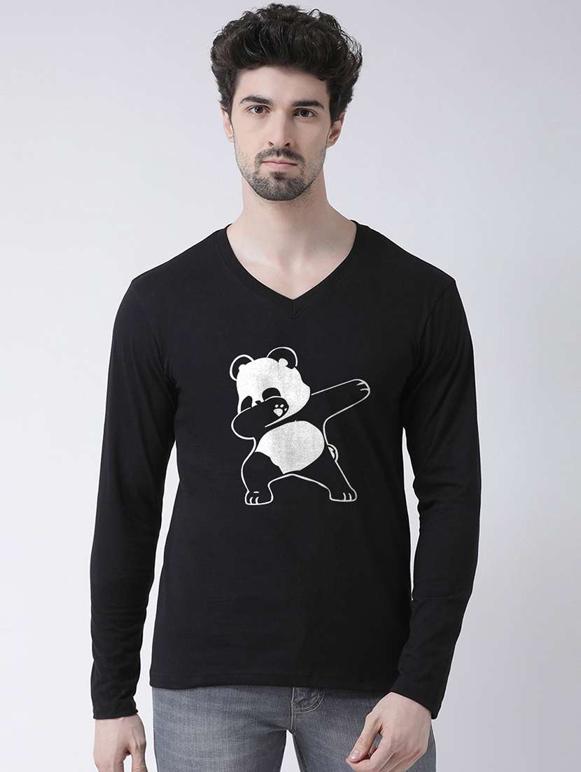 men front print long sleeve t-shirt