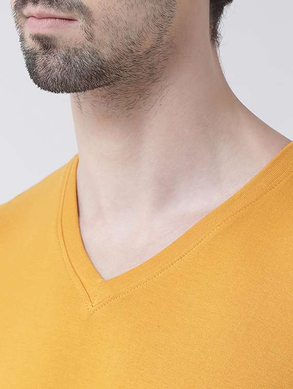 mustard chest print t-shirt - 17275239 - Standard Image - 4