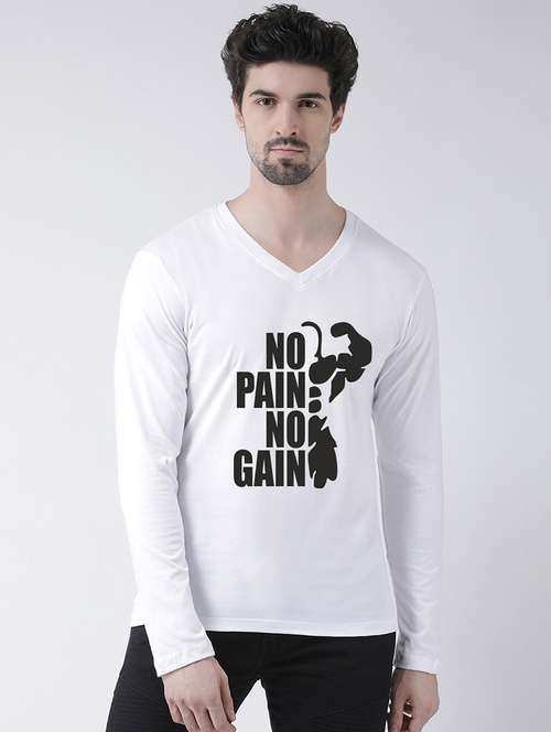 men v-neck front print t-shirt - 17275245 - Standard Image - 0