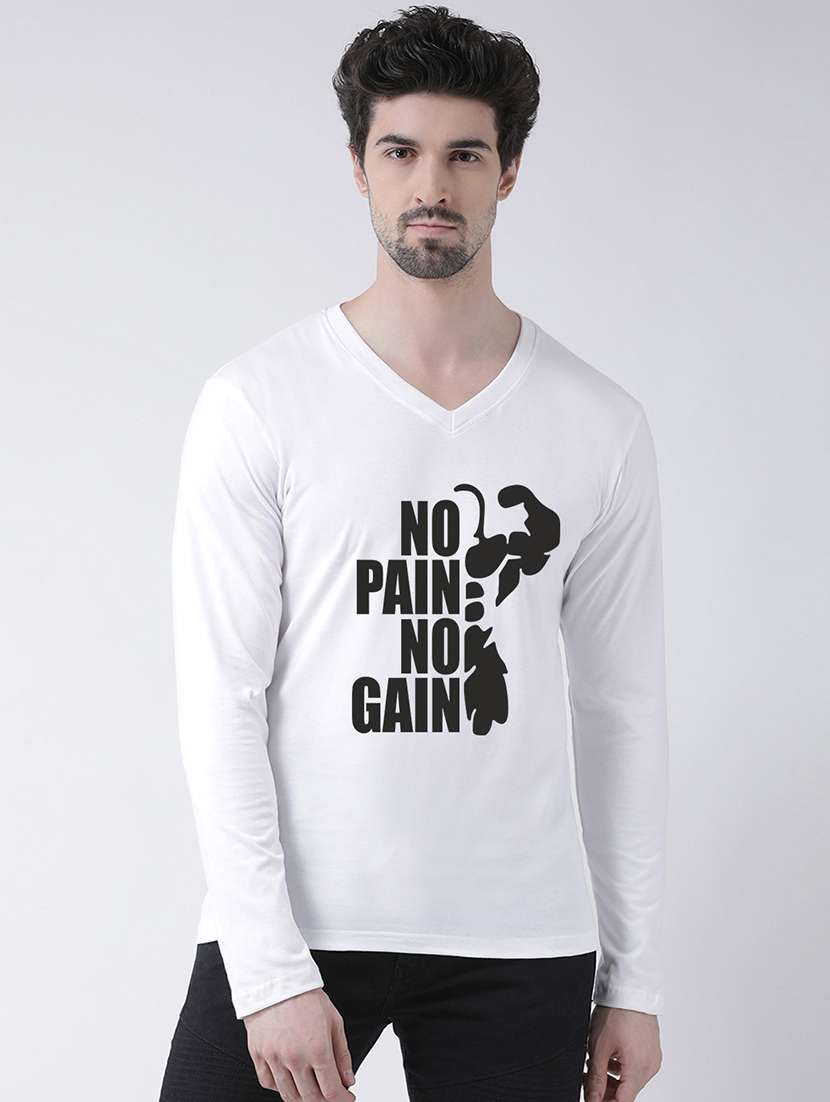 men v-neck front print t-shirt - 17275245 - Zoom Image - 0