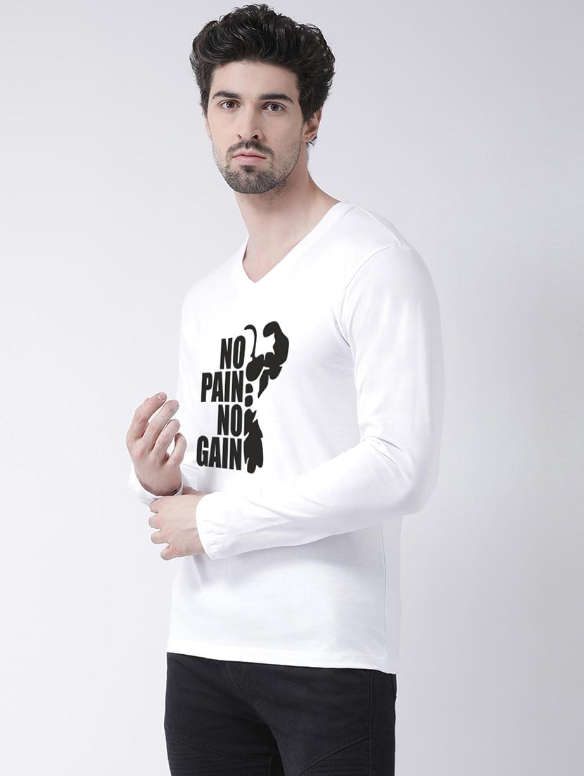 men v-neck front print t-shirt - 17275245 - Standard Image - 1