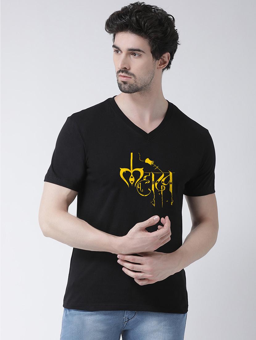 black chest print t-shirt - 17275253 - Zoom Image - 0