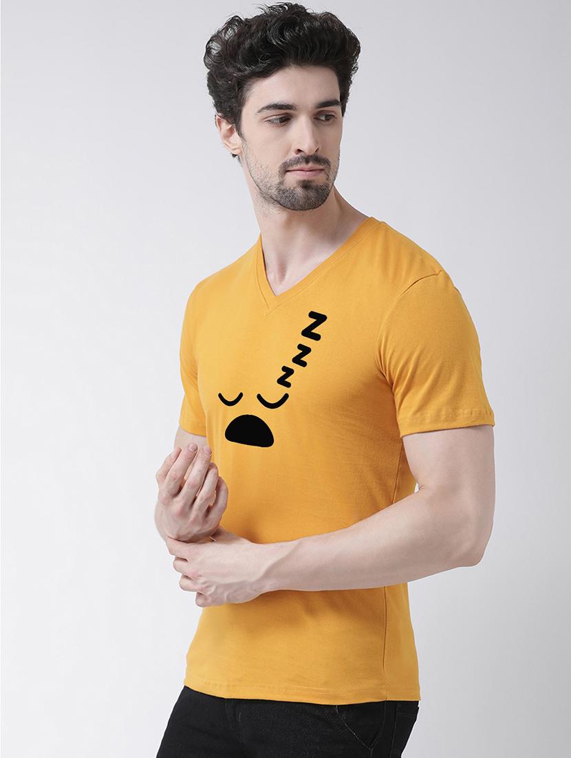 men v-neck chest print t-shirt - 17275257 - Standard Image - 1