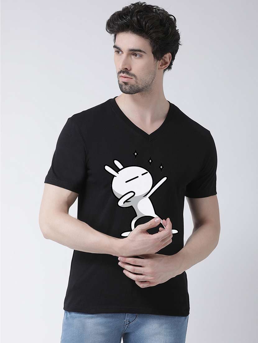 black chest print t-shirt - 17275259 - Zoom Image - 0